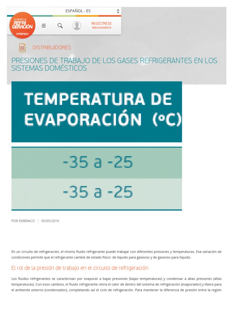 Refrigerantes R134A, R600A | PDF | Refrigeración | Presión