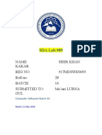 SDA Lab #09 Report by Sher Khan Kakar