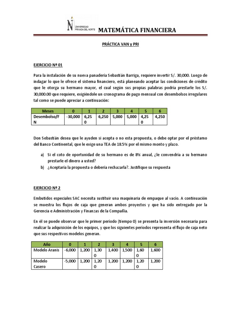 Práctica Tir y B-C | PDF | Valor presente neto | Tasa interna de retorno