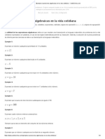 Ejemplos Expresiones Algebraicas en La Vida Cotidiana - Celebé