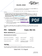 P4 - Infantil Curs 20/21: JULIOL 2020