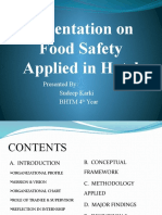 Presentation On Food Safety Applied in Hotel: Presented By: Sudeep Karki BHTM 4 Year