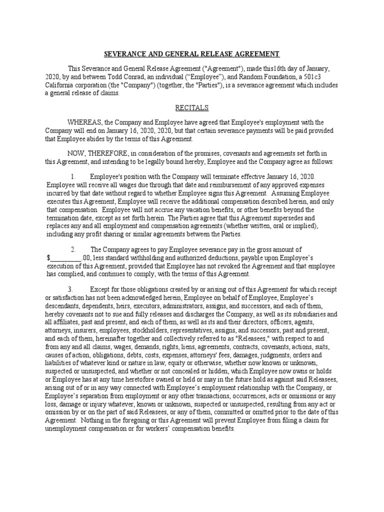 Mutual General Release | PDF | Non Disclosure Agreement | Confidentiality