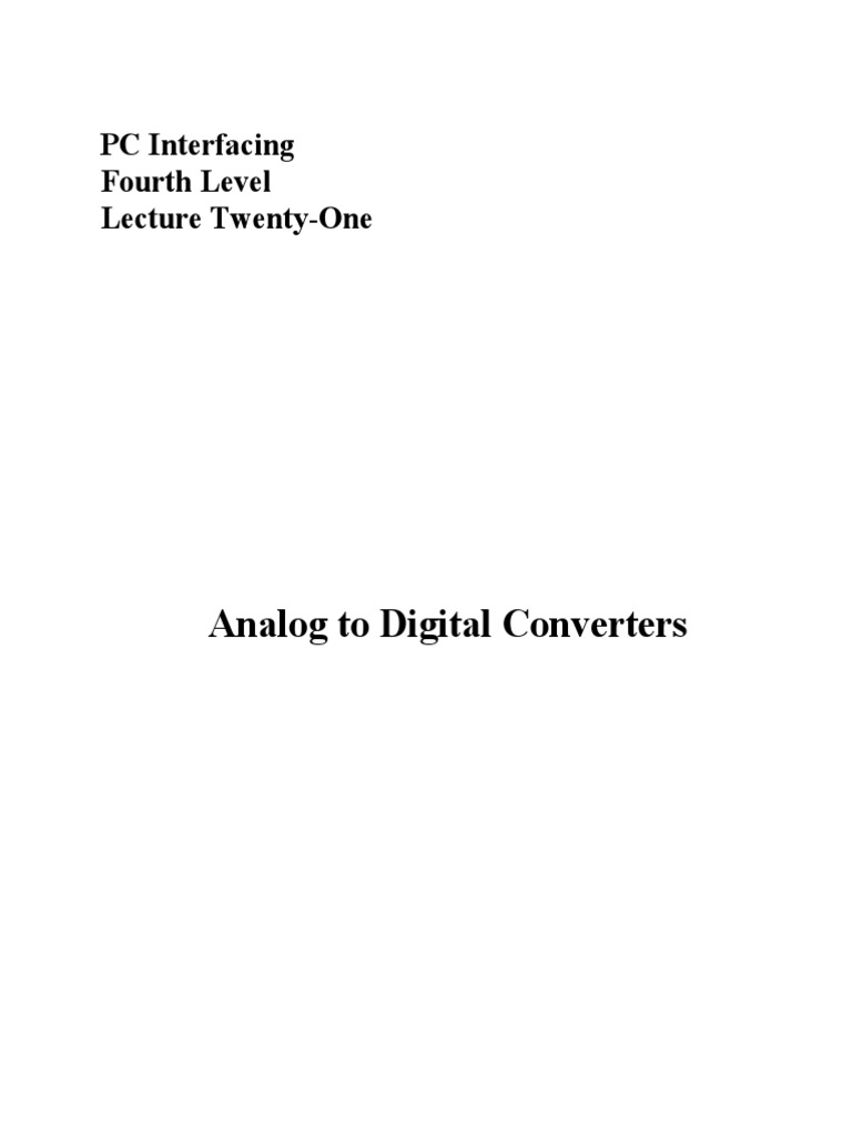 Overview of Analog to Digital Converters | PDF | Analog To Digital ...