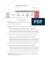 Metacognitive Reading Report Template