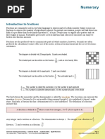 Numeracy: Introduction To Fractions