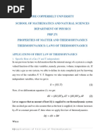 Applications of First Law of Thermodynamics Cbu