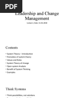 Leadership and Change Management: Lecture I, Date: 11.01.2018