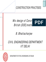 Mix Design of Concrete: British (DOE) Method B. Bhattacharjee Civil Engineering Department Iit Delhi