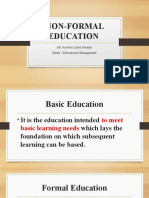 Non-Formal Education: Mr. Aurelio Lopez Gisalan Maed - Educational Management