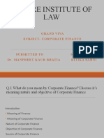 Indore Institute of LAW: Grand Viva Subject-Corporate Finance