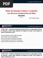 Aula 5 - Redes de Atenção à Saúde e o Trabalho Nos Diversos Componentes da Rede