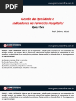 Aula 8 - Gestão de Qualidade e Indicadores Na Farmácia Hospitalar - Questões