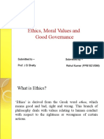 Ethics, Governance and Moral Values