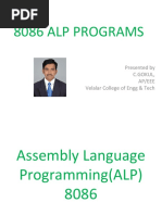 8086 Alp Programs: Presented by C.Gokul, Ap/Eee Velalar College of Engg & Tech