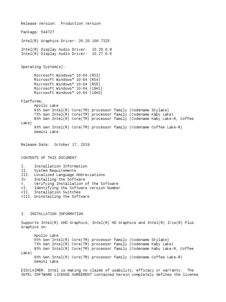 Installation Readme | PDF | Installation (Computer Programs) | Device ...