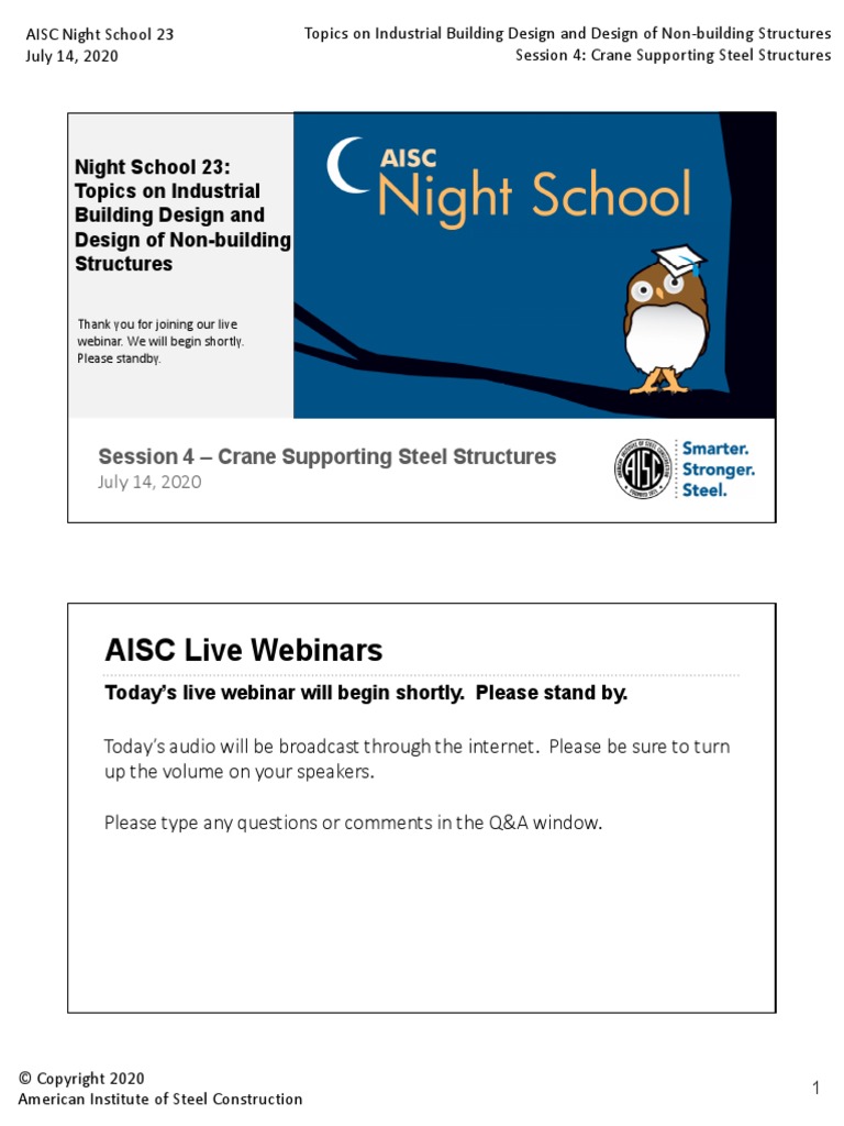 Night School 23 Session 4 | PDF | Crane (Machine) | Fatigue (Material)