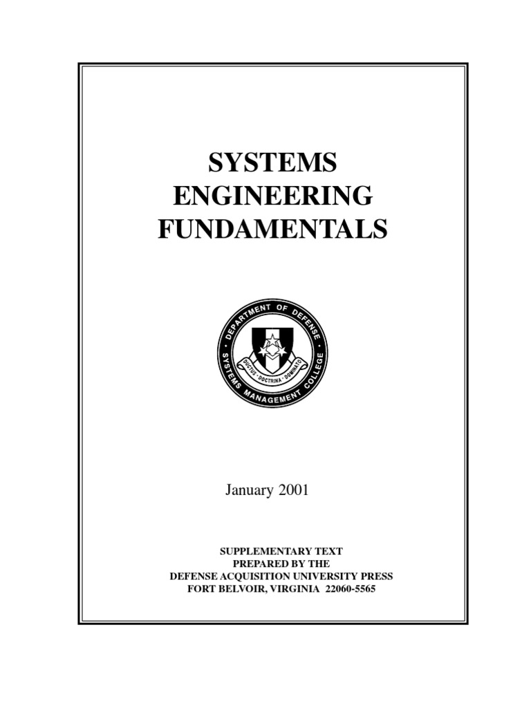 Systems Engineering Fundamentals DoD PDF Systems Engineering System