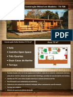 Construção Móvel em Madeira - T3-72R: - Sala - Cozinha Open Space - Três Quartos - Duas Casas de Banho - Terraço