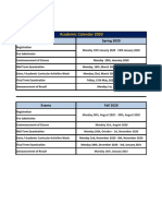 Academic Calendar 2020