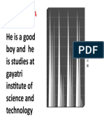 Heisagood Boy and He Is Studies at Gayatri Institute of Science and Technology
