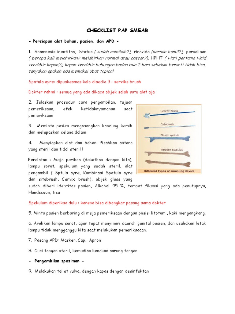 Prosedur dan Alat Pap Smear | PDF | Pengembangan Diri | Kesehatan Holistik