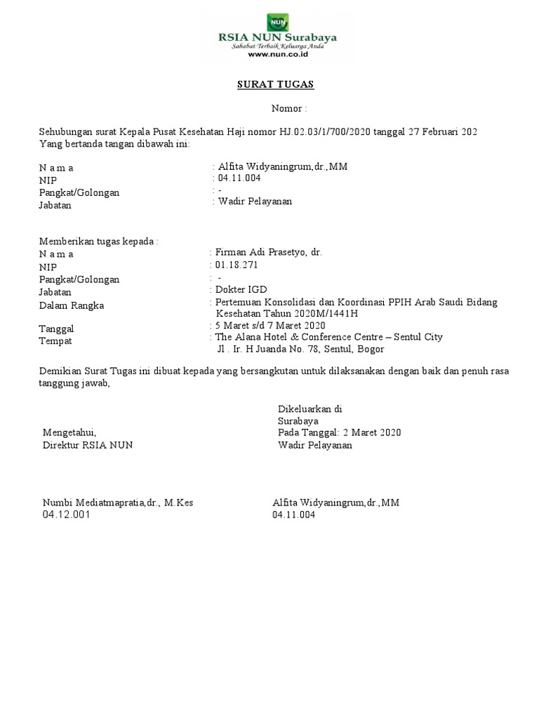 Surat Tugas Konsolidasi Pdf