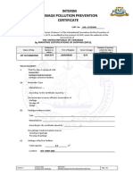 Interim Garbage Pollution Prevention Certificate: DP Hoormand 5IM 873 Zanzibar 474 45