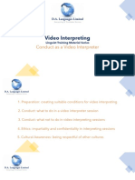 Video Interpreting: Conduct As A Video Interpreter