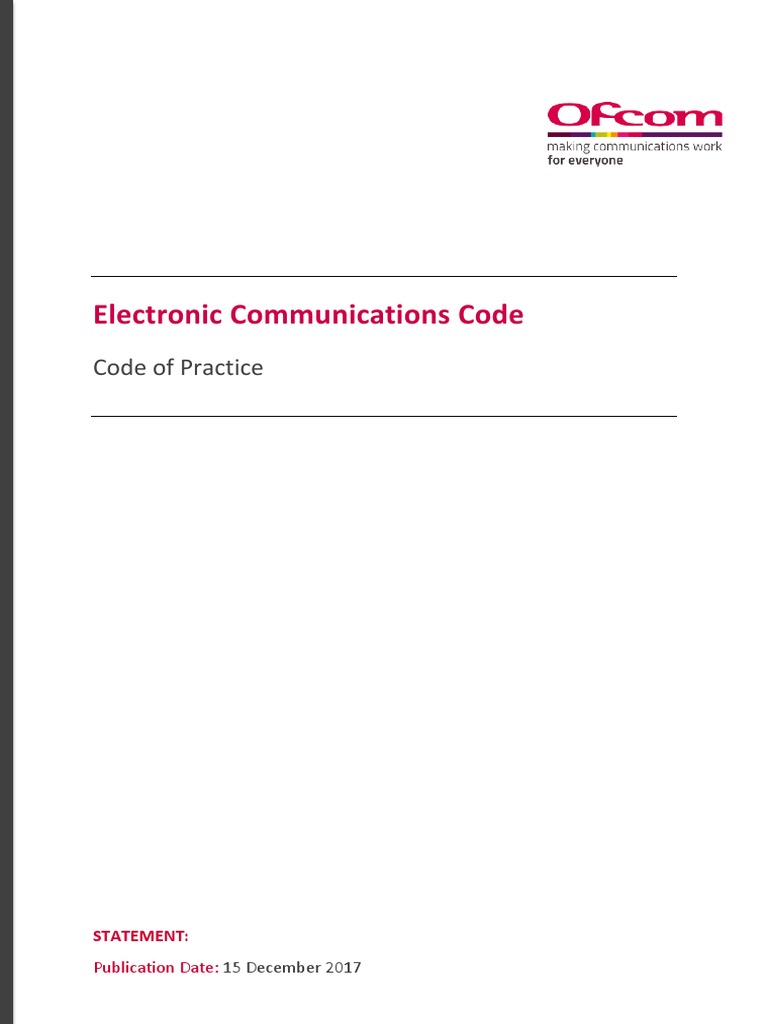 Electronic Communications Code | PDF | Surveying | Telecommunication