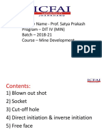 Faculty Name - Prof. Satya Prakash Program - DIT IV (MIN) Batch - 2018-21 Course - Mine Development