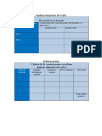 Análisis Del Precio de Venta Tablas