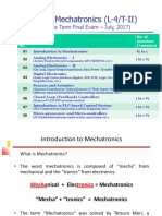 ME 475: Mechatronics (L-4/T-II) : (Topics For The Term Final Exam - July, 2017)