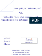 "You Haven't Been Paid Yet? Who Are You? OR Feeling The PAIN of Re-Engineering The Requisition Process at Coppin State College