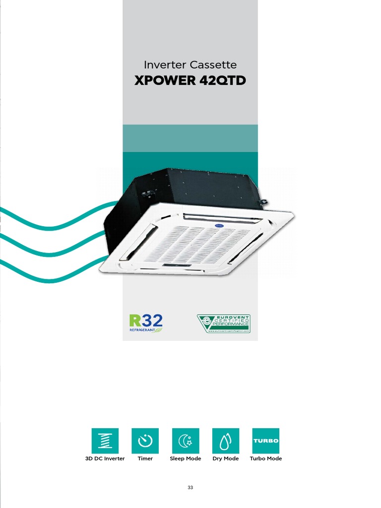 Carrier XPower 42QTD Inverter Cassette | PDF | Continuum Mechanics ...