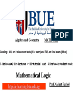 Mathematical Logic: Algebra and Geometry MATH 101E