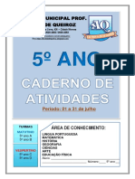 Caderno de Atividades de Julho - 5º Anos PDF