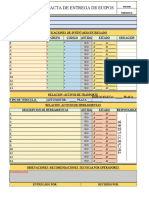 Acta de Entrega para Servicio Tecnico