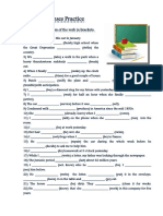 Past Tenses Practice: Choose The Right Form of The Verb in Brackets