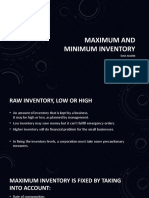 Maximum and Minimum Inventory: Taha Madni