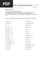 Worksheet - Assigning Oxidation Numbers - Key