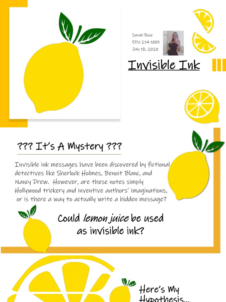 Lemon Juice Invisible Ink Experiment | PDF