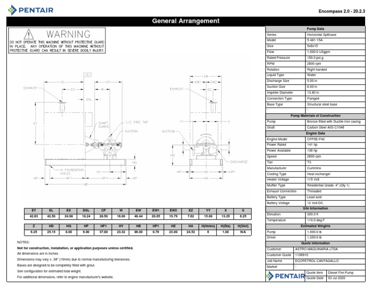 Diesel Engine Fire Pump Specifications | PDF | Pump | Engines