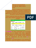 Alanceo de Ecuaciones Químicas Por El Método Algebraico