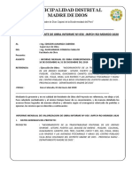 INFORME N° 57 MENSUAL DE OBRA Diciembre 2019 veredas