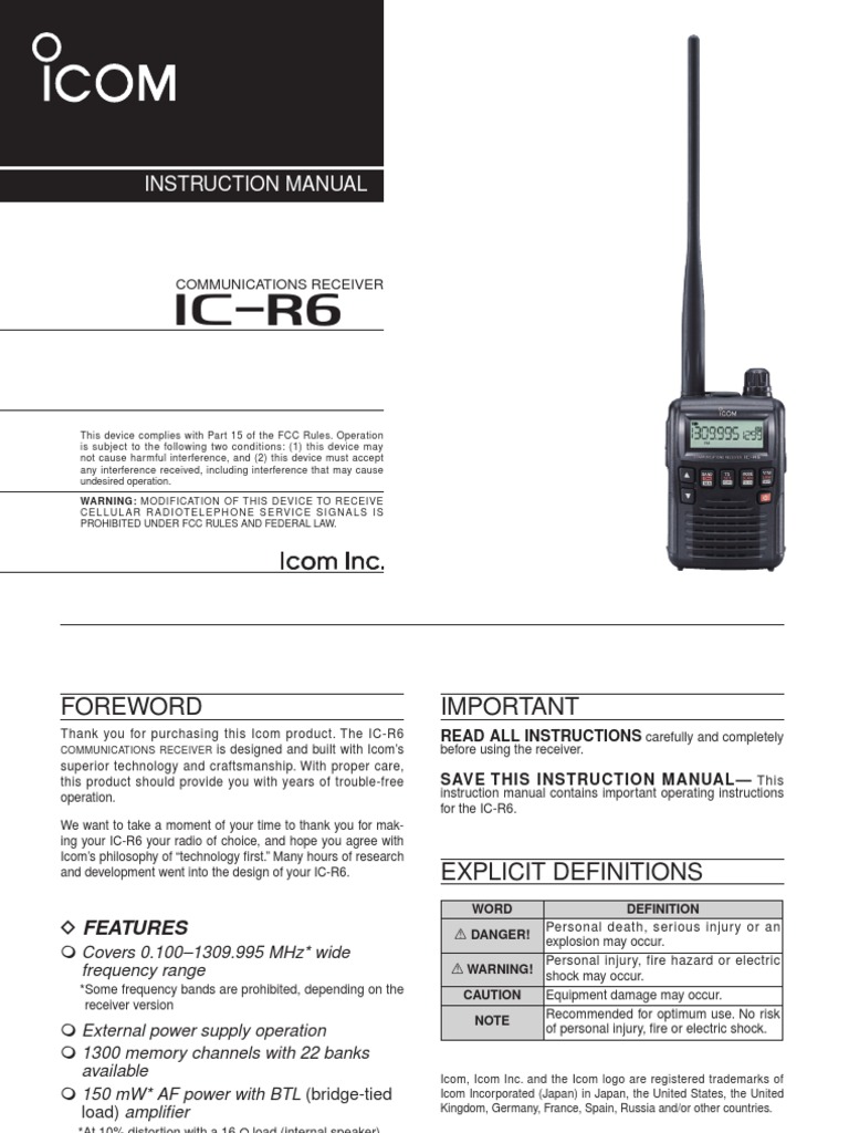 icom ic-r6 美品　説明書なし icom ic-r6 美品 説明書なし icom ic-r6 美品 説明書なし icom ic-r6