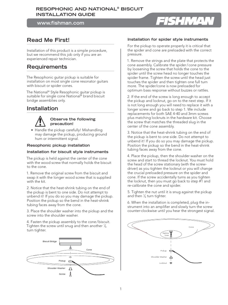 Read Me First!: Resophonic and National Biscuit Installation Guide ...