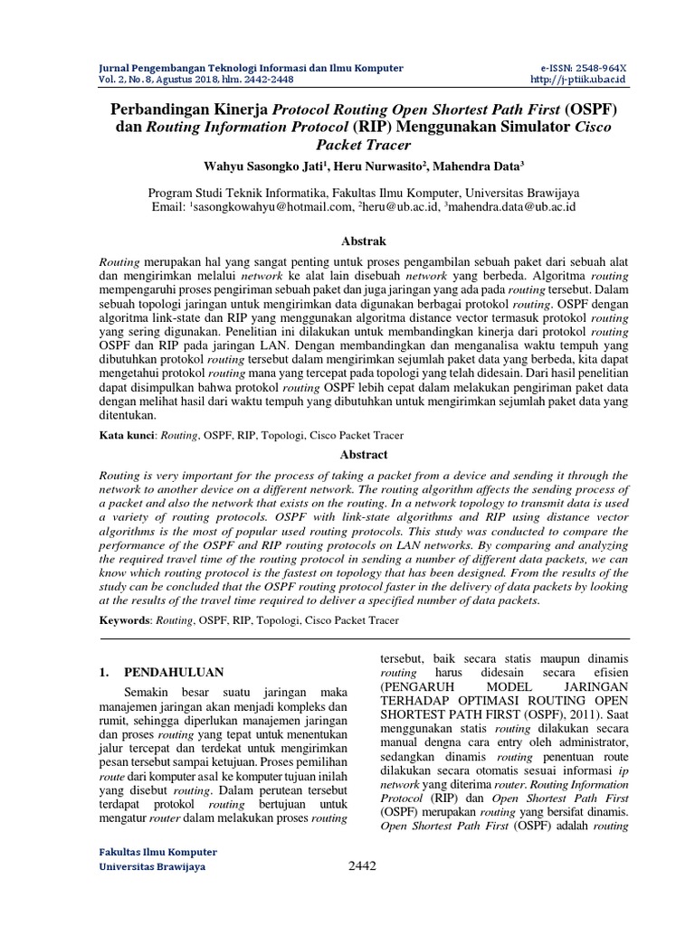 Kinerja OSPF vs RIP di Jaringan LAN | PDF