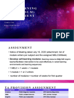 Self-Learning Module (SLM) Development: Assignment Timeline Deliverables