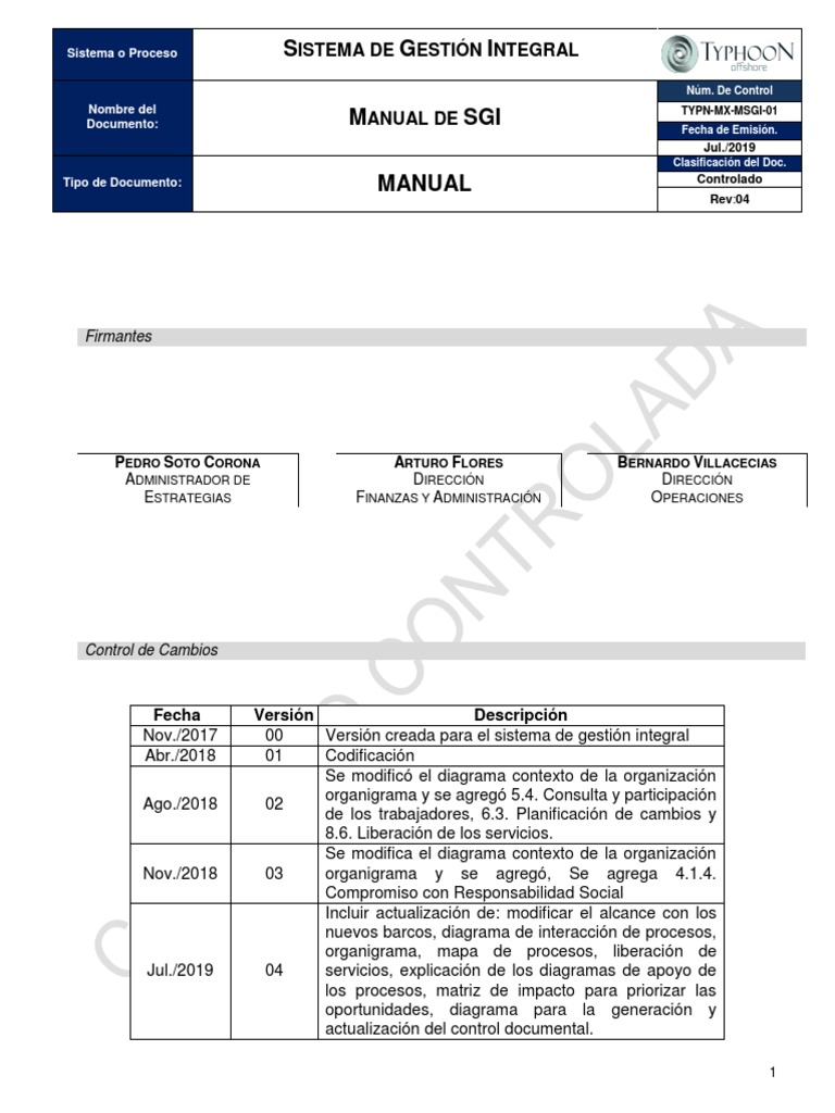 Manual de Sistema de Gestión Integral | PDF | Calidad (comercial ...
